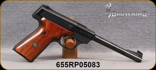 Consign - Browning - 22LR - Challenger II - Semi-Auto - Walnut Grips w/inlaid medallion/Steel Frame/Blued Finish, 6.78"Taper Barrel, Mfg.1978