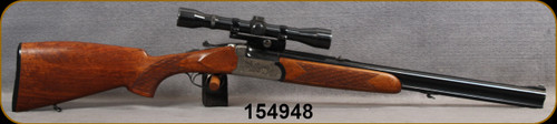 Consign - Antonio Zoli - 222Rem/12Ga/2.75" - Rifle/Shotgun Combo - Checkered Walnut Stock w/Cheekpiece/Game-Scene engraved Silver Receiver/Blued, 24"Barrels, folding rear sight, c/w E.A.W Rail, Weaver K4-1 scope w/Plex reticle
