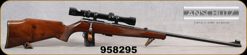 Consign - CIL - Anschutz - 22S/L/LR - Model 310 Sporter - Gloss Walnut Monte Carlo Stock/Polished Blued, 24"Barrel, Folding leaf rear sight, c/w (2)Magazines, Burris rings, Redfield Widefield 2-7X, 4plex, see description for details