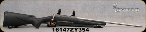 Consign - Browning - 30-06Sprg - X-Bolt Stainless Stalker - Carbon Fiber Dura-Touch finish, matte stainless, 22"Fluted Barrel, c/w Spare magazine, Kodiak Sling, 1"Talley Rings