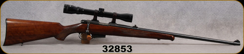 Consign - BRNO - 22Hornet - Model ZKW 465 - Select Dark Walnut checkered Schnabel stock/Blued Finish, 23"Barrel, Factory Adj. Sights, Mauser Action w/CRF, Detachable Magazine, c/w Tasco 4x32 scope, plex reticle - very low rounds fired