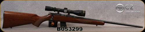 Consign - CZ - 17HMR - Model 453 American - Walnut Stock/Blued Finish, 22.5"Barrel, set trigger, c/w Leupold VX-II, 3-9x33mm, Rimfire EFR, Fine Duplex reticle
