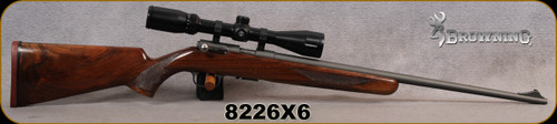 Consign - Browning - 22LR - T-Bolt - Grade AA Walnut Stock/Matte Stainless, 22"Barrel, c/w Bushnell Trophy 4-12x40, plex reticle