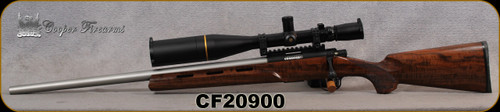 Consign - Cooper - 22WMR - M57 LVT Varminter LH - Upgraded AAA+ Claro Walnut/Stainless, 24"Barrel, c/w Leupold VX-3, 8.5-25x50 SF Target, Duplex ret. Leupold lens covers & sun shade, Farrell Tac.rail &rings - Unfired
