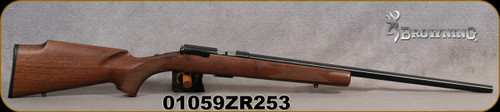 Consign - Browning - 17HMR - T-Bolt Target/Varmint - Straight Pull Bolt-Action - Checkered walnut Monte Carlo Stock/Blued, 22"heavy target barrel, Adjustable Trigger, Mfg# 025176270 - 9 rounds fired - in original box