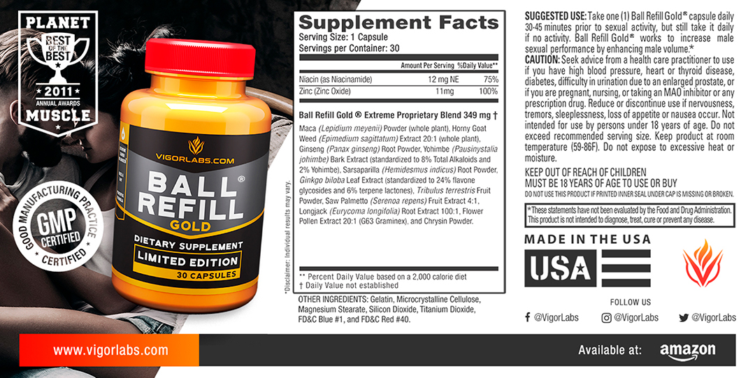 BALL REFILL GOLD supplement facts