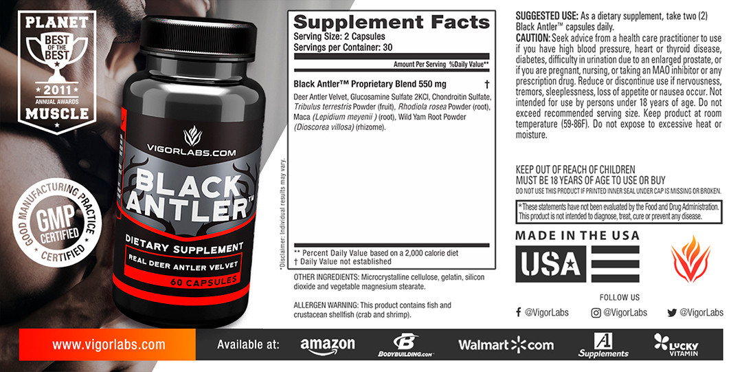 BLACK ANTLER supplement facts