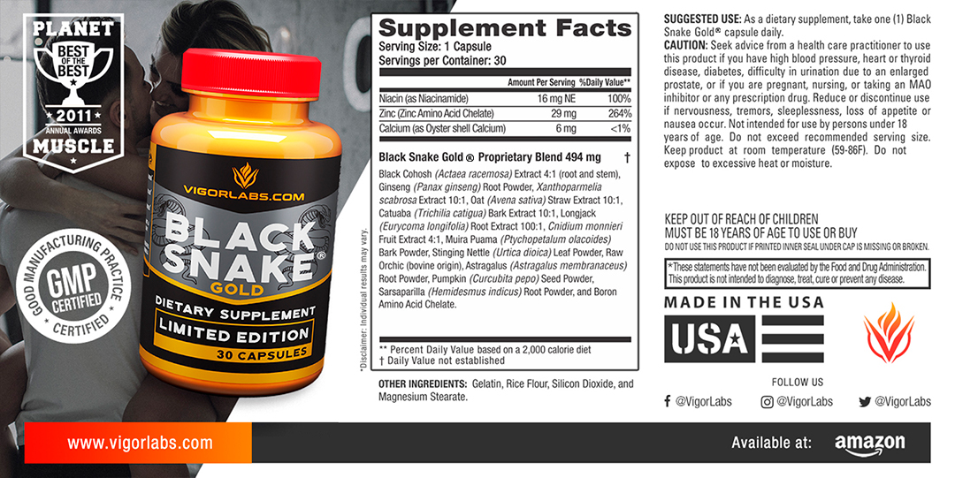 BLACK SNAKE GOLD supplement facts