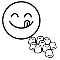 Smiley face beside gummy vitamins