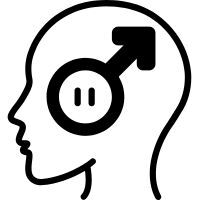 Male symbol in head