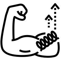 Muscular arm with spring