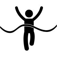 Man crossing finish line