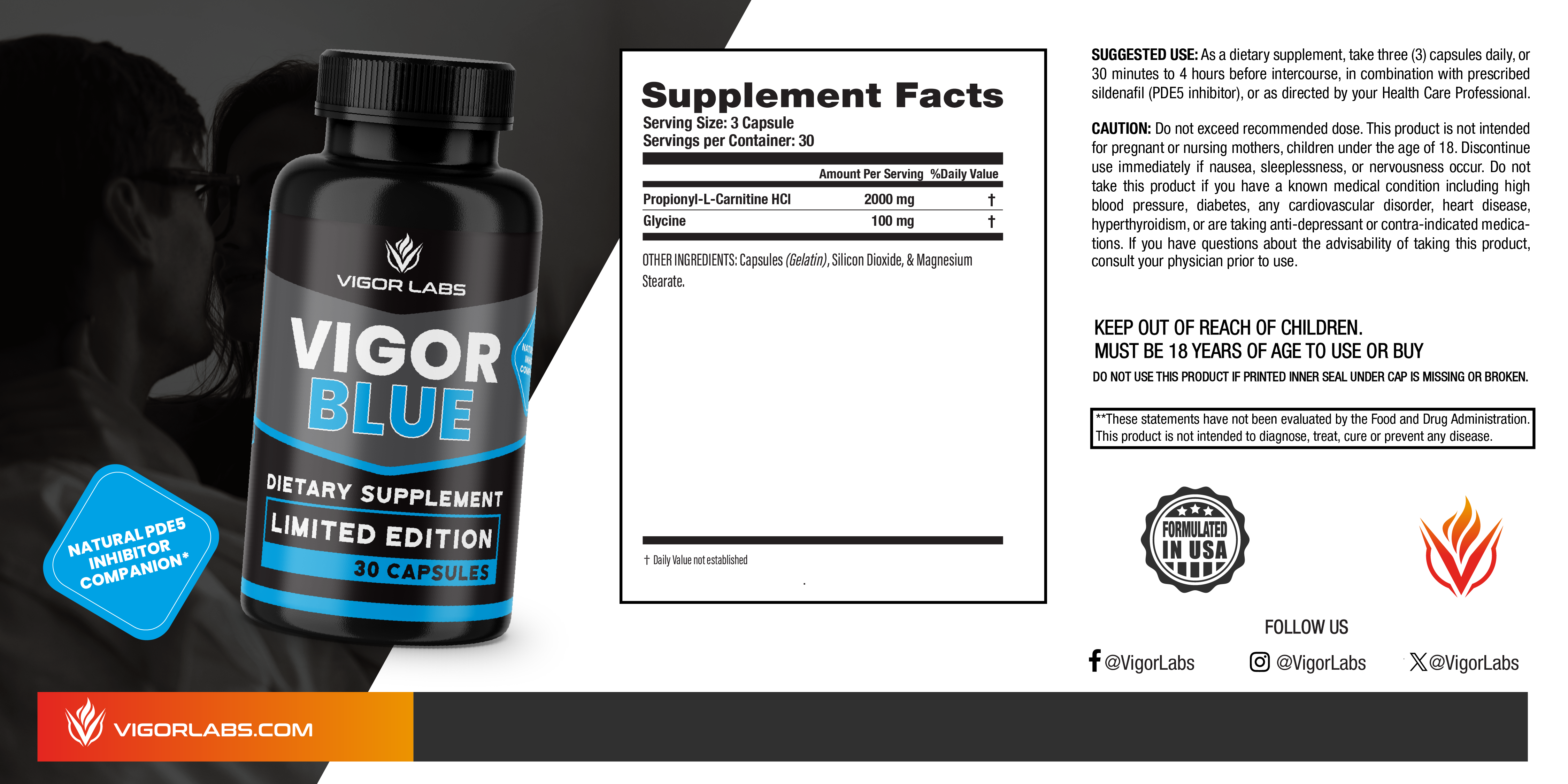 VIGOR BLUE supplement facts