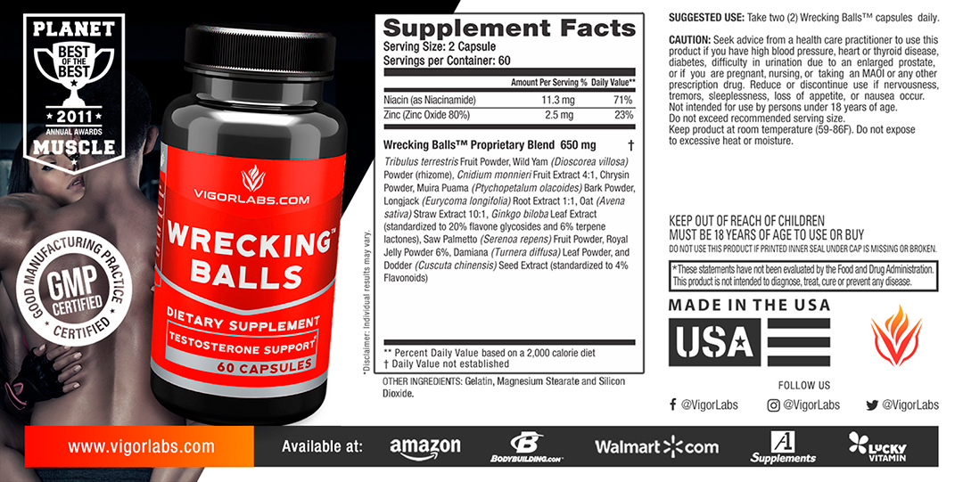 WRECKING BALLS supplement facts