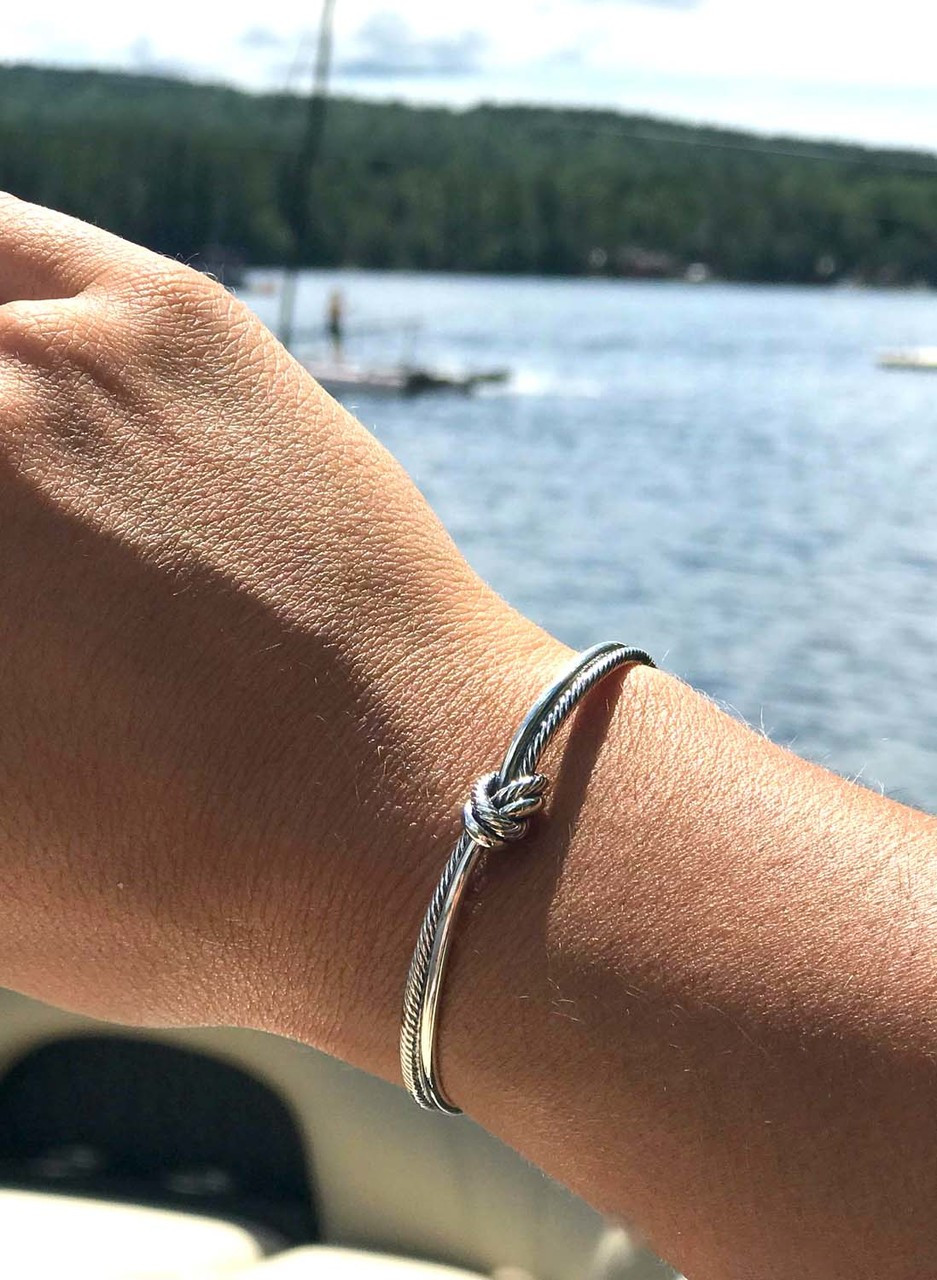 Sterling Silver Knot Cuff Bracelet - J.H. Breakell and Co.