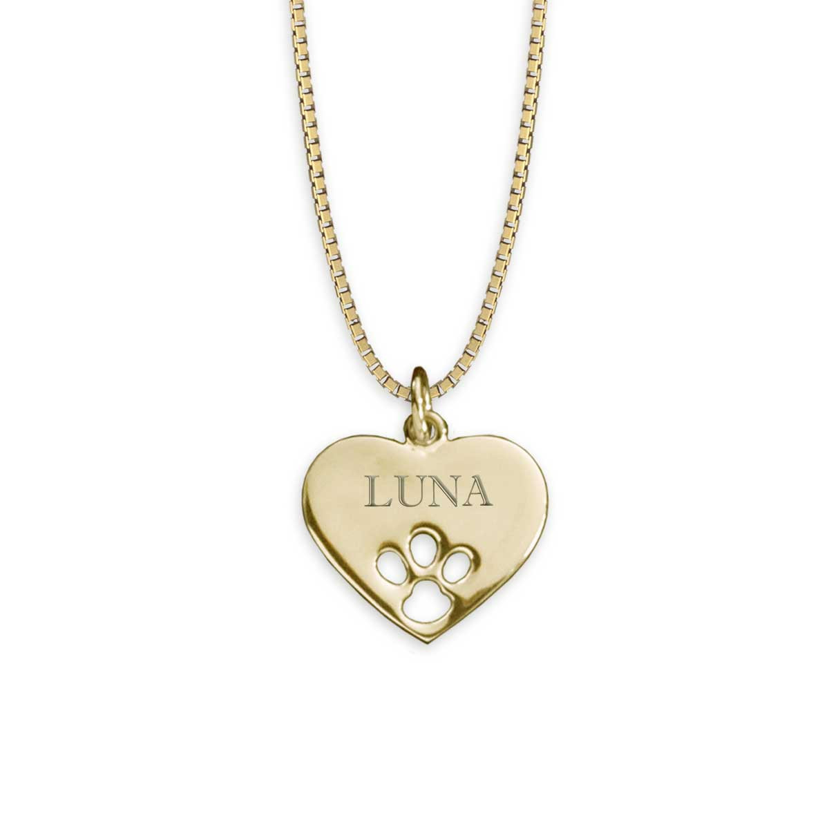Shop for a 14k Gold Paw Print Heart Pendant for the Pet lover in