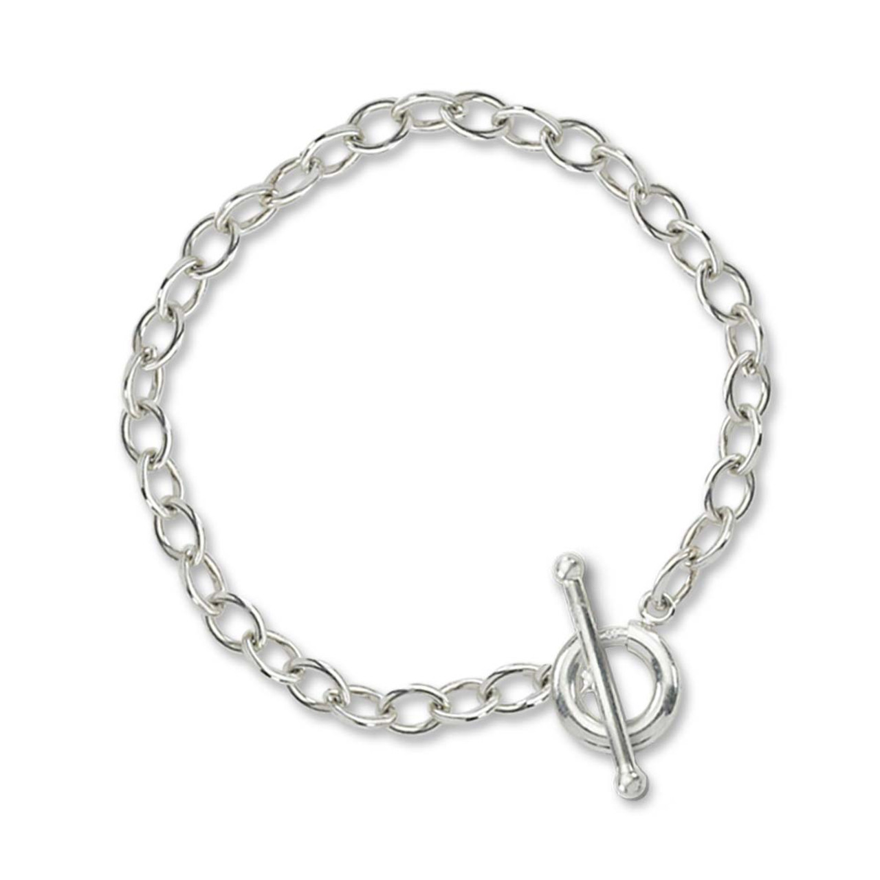 Sterling Silver Toggle Charm Holder Bracelet (7-1/2 Medium) | by JH Breakell