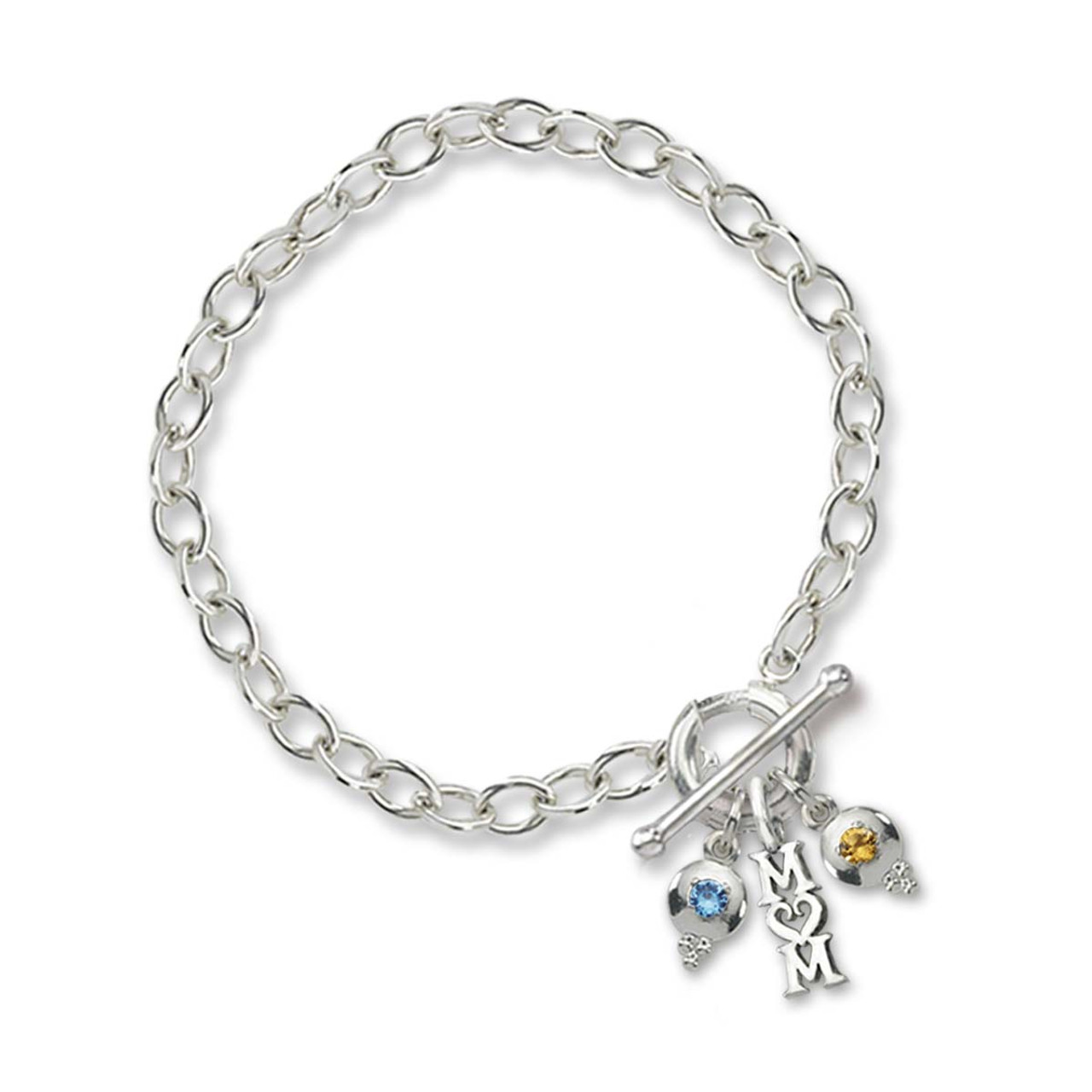 Sterling Silver Toggle Charm Holder Bracelet (7-1/2 Medium) | by JH Breakell