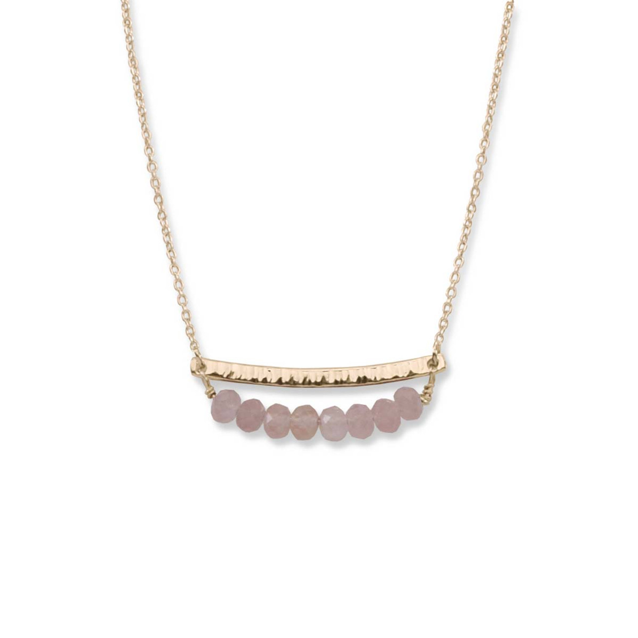 Get 14k Gold Rose Quartz Necklace at Online Jewelry Store - J.H. Breakell  and Co.