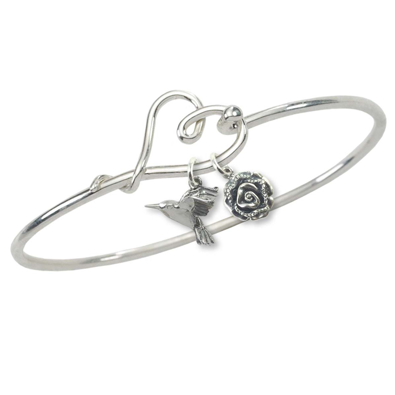 Small Rose Flower Charms, Flowers Bracelet Silver Charm, Rose