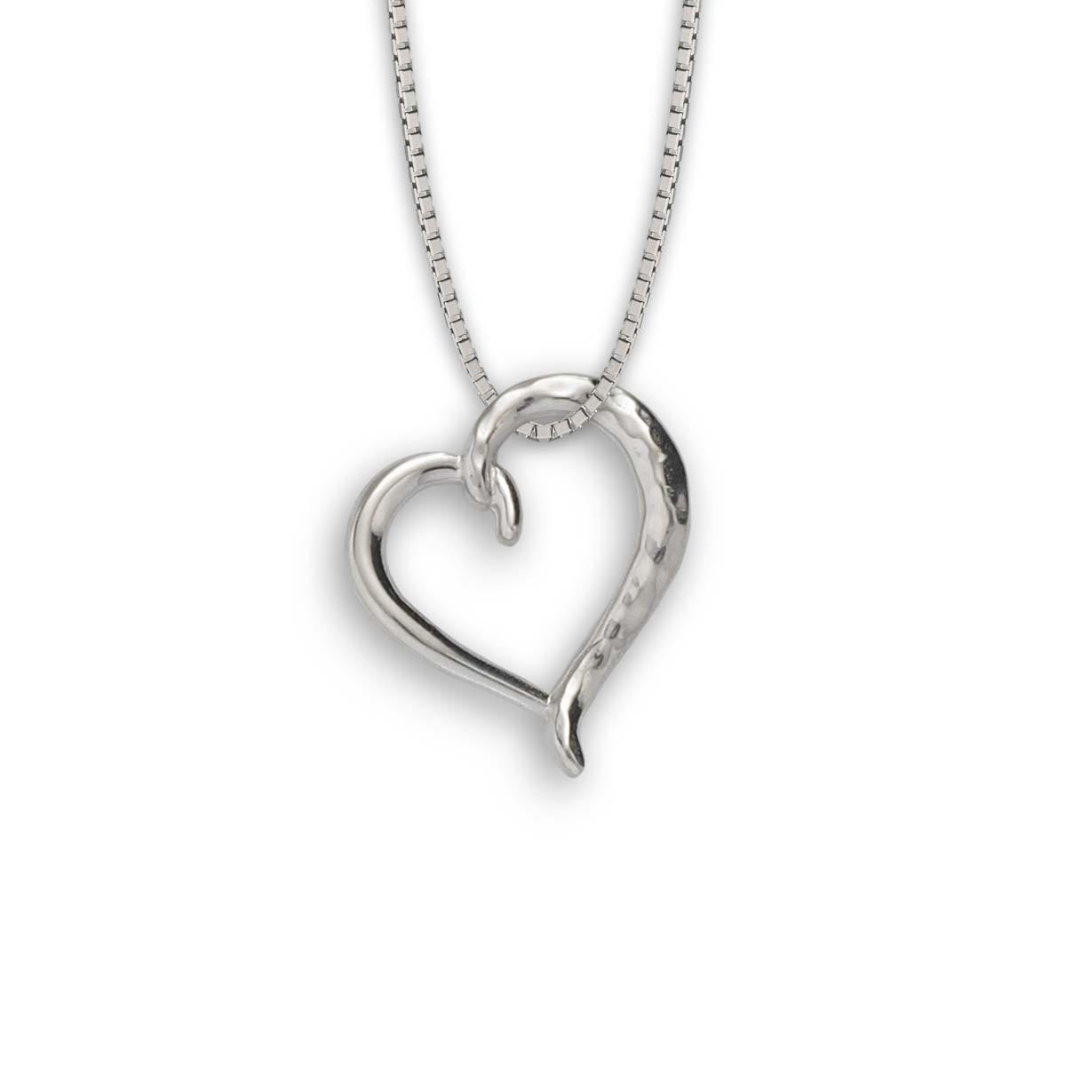 【出回り少】 RILY Original HeartEarring Silver Sterling Silver Hand Forged Heart Pendant - JH Breakell and Co.