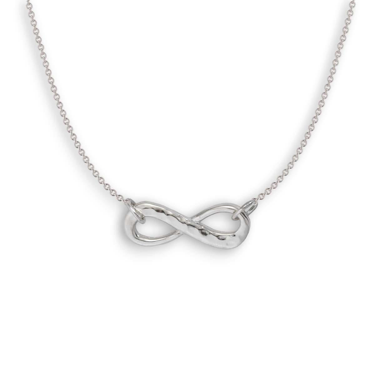   INFINITY シルバー ネックレス Sterling Silver Hammered Infinity Necklace - JH Breakell and Co.