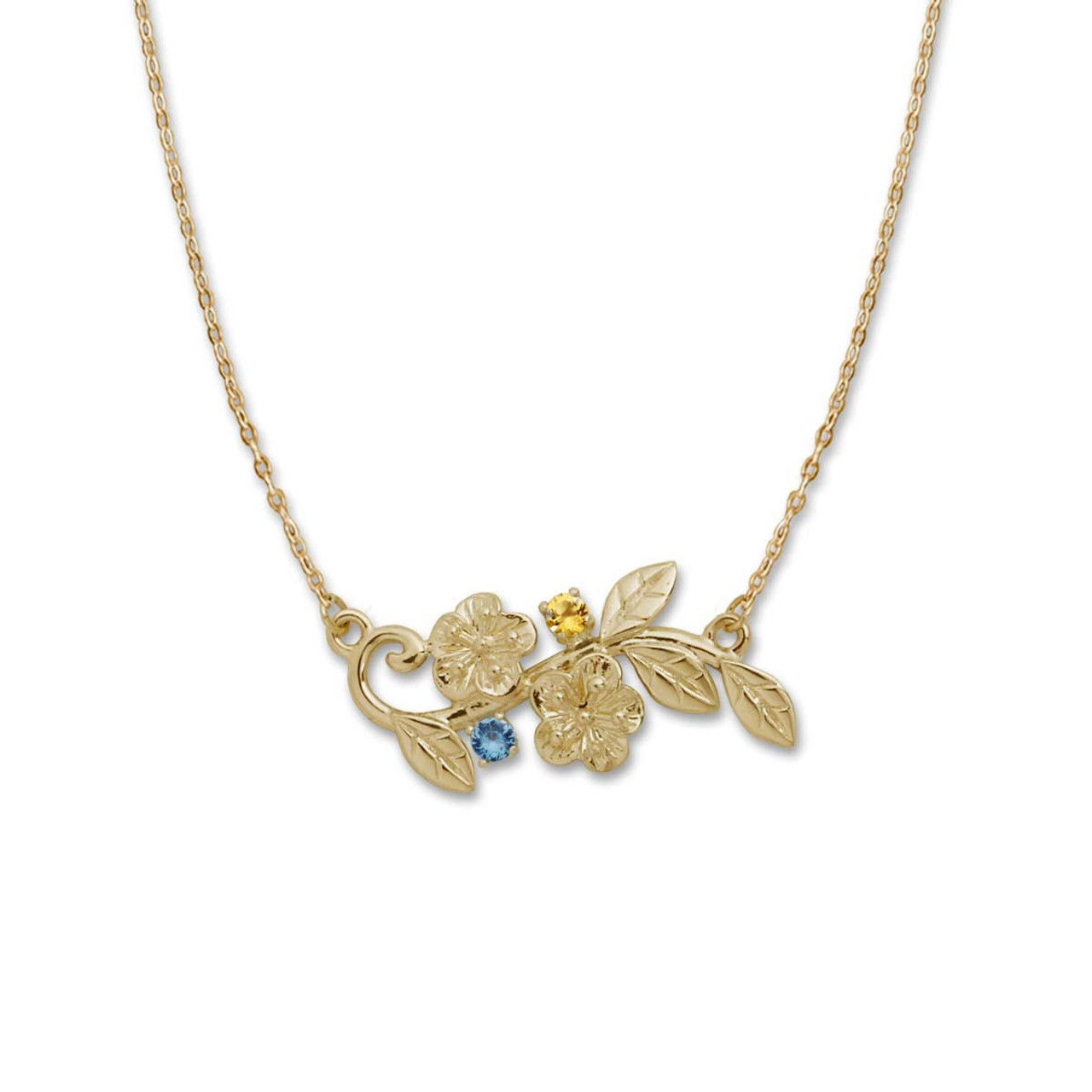 jhbreakell 14k gold birthstone bouquet necklace 2 stone 42552.1663966414