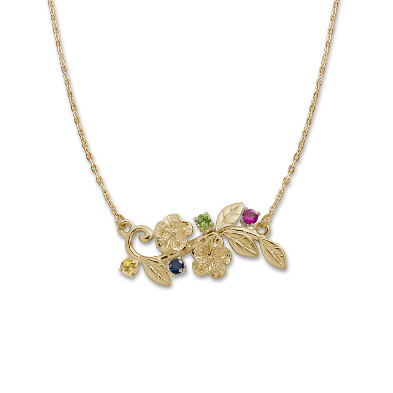 jhbreakell 14k gold birthstone bouquet necklace 4 stone 16961.1663964994