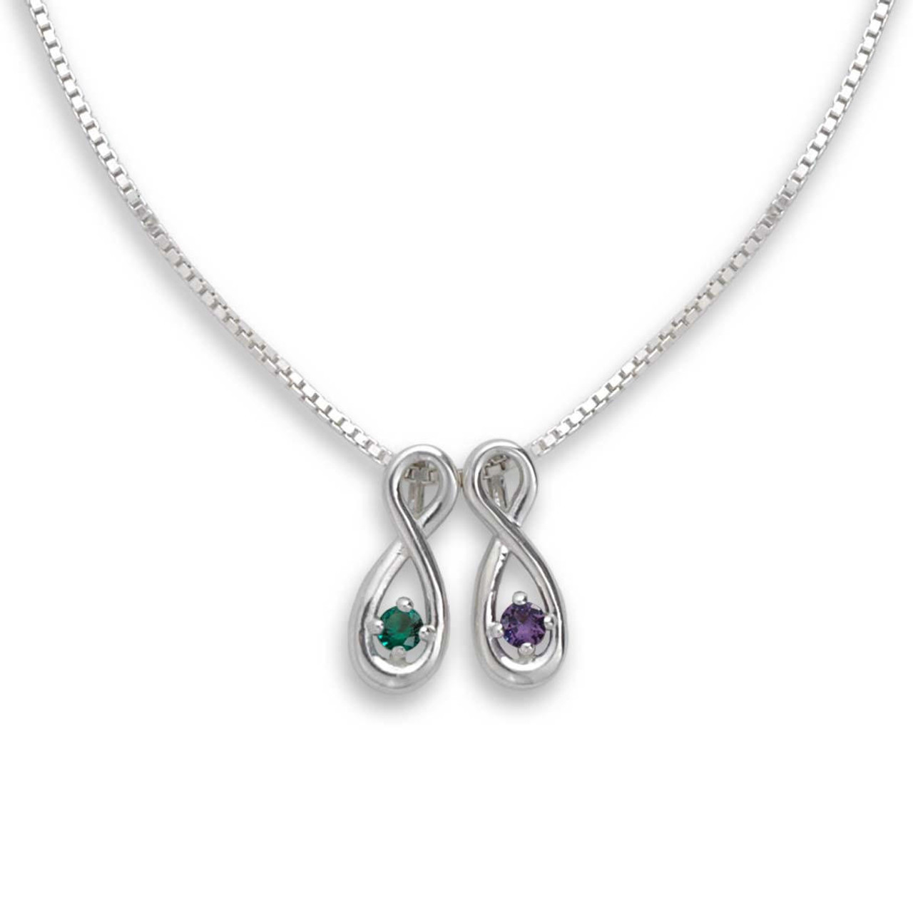 Capricornus - Two Side Sapphire Zodiac Pendant Necklace with Diamond /  Birthstone Accent Stone - MollyJewelryUS