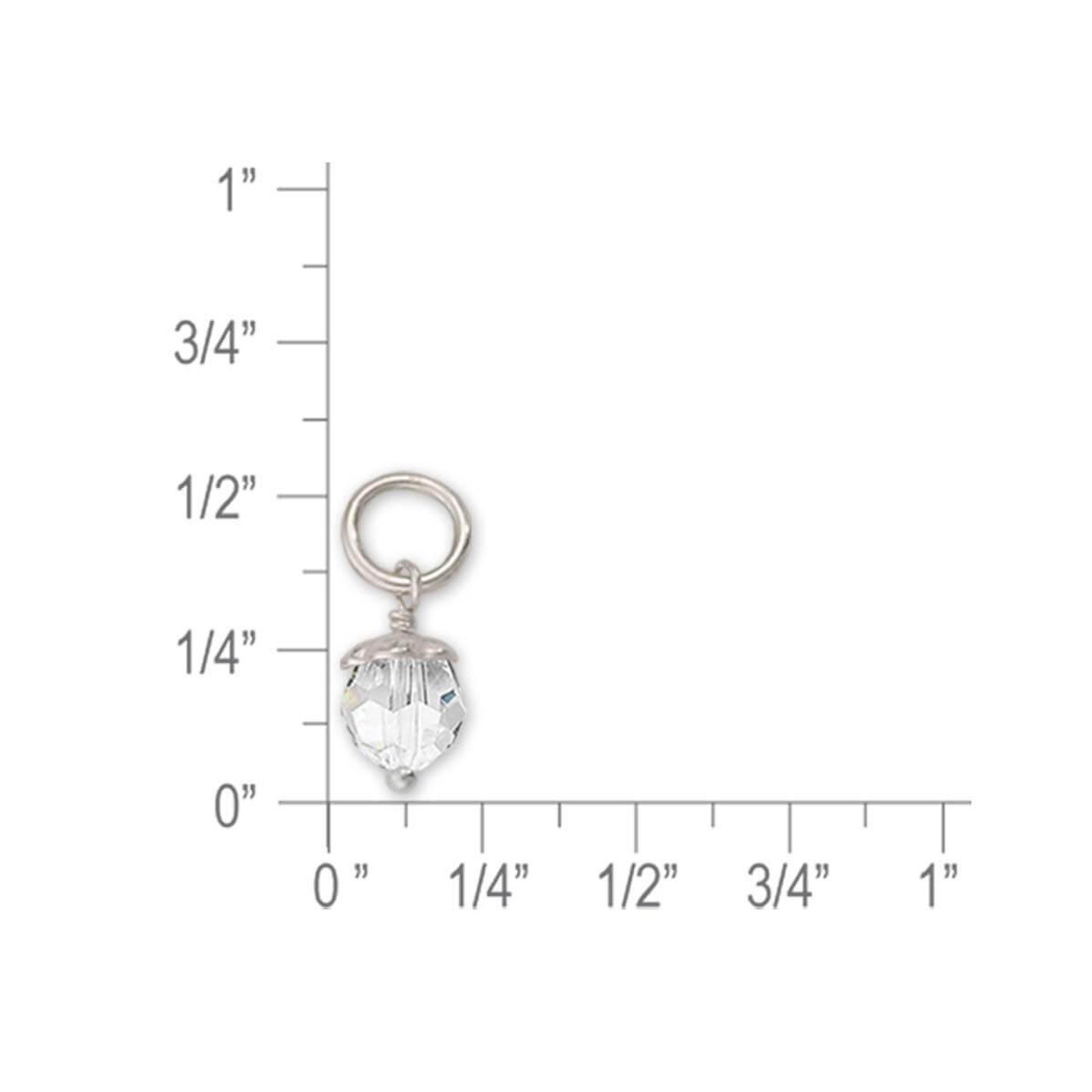 Sterling Silver Birthstone Bling April-Crystal Charm - JH