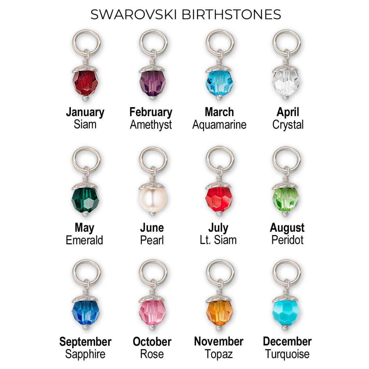 Sterling Silver Birthstone Bling July-Ruby Charm - JH