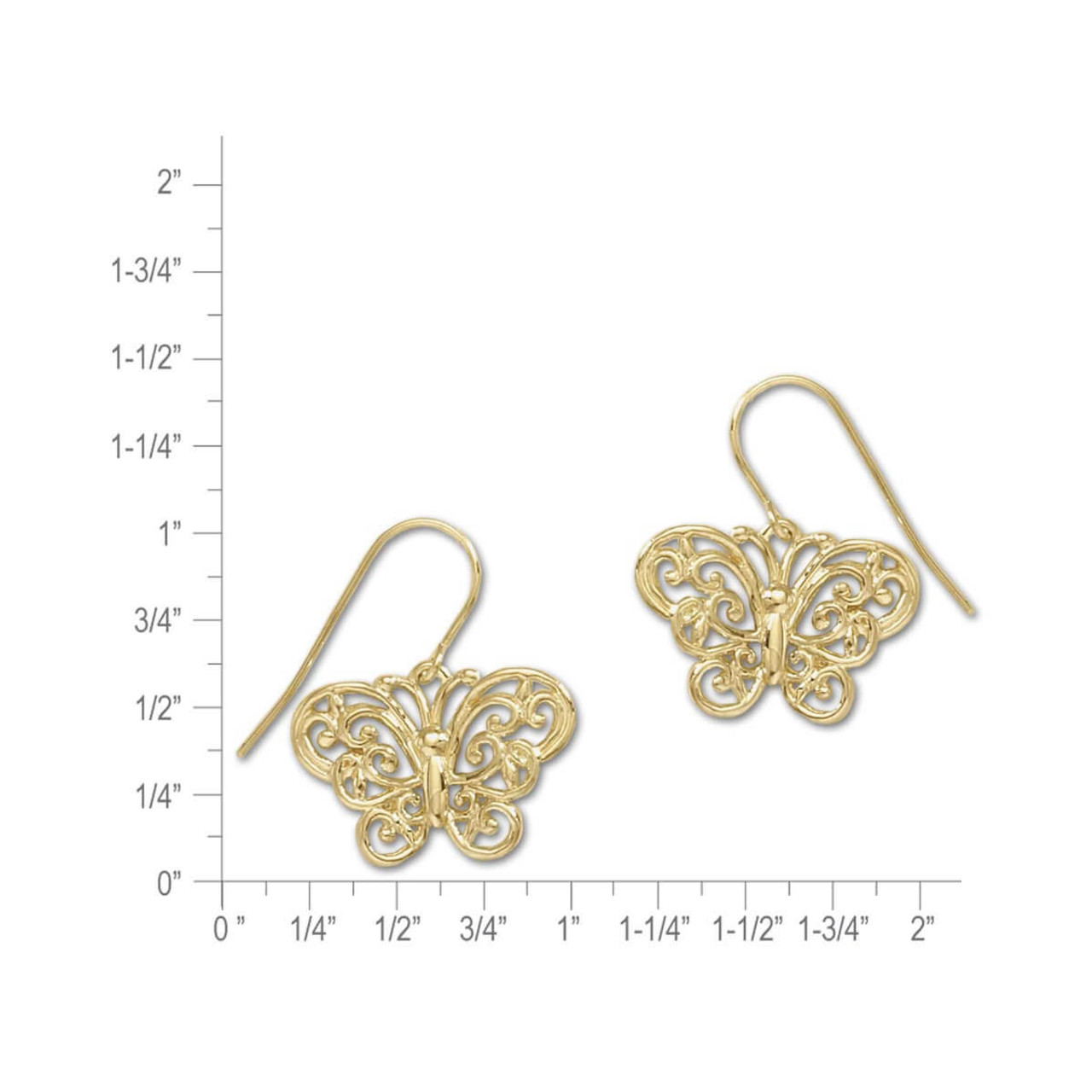 14K White Gold Butterfly Earring Backs (2 pieces)