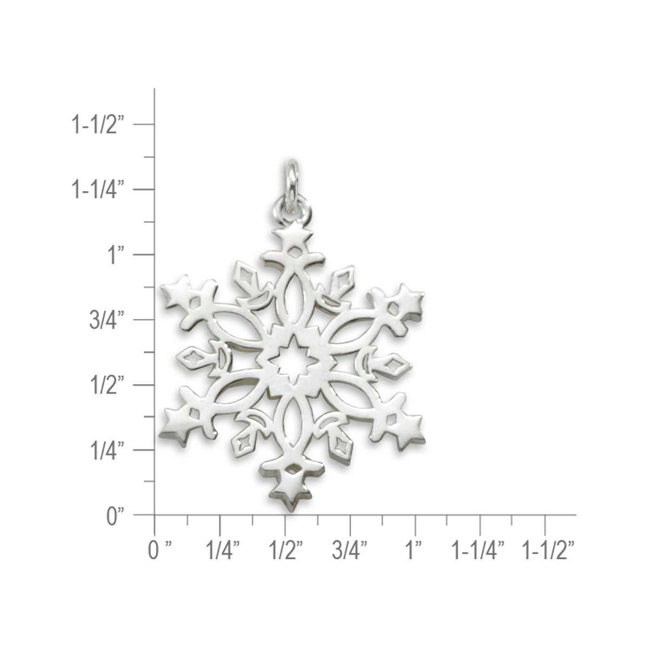 Snowflake Charm in Sterling Silver and Enamel