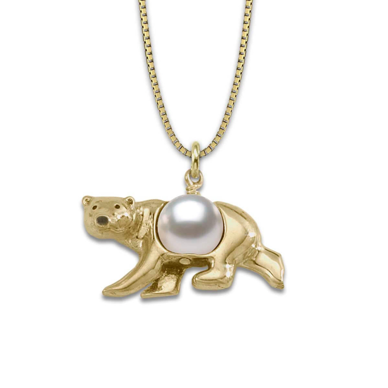 Bear Necklace 1/15 ct tw Diamonds Sterling Silver 14K Yellow Gold Plated |  Jared