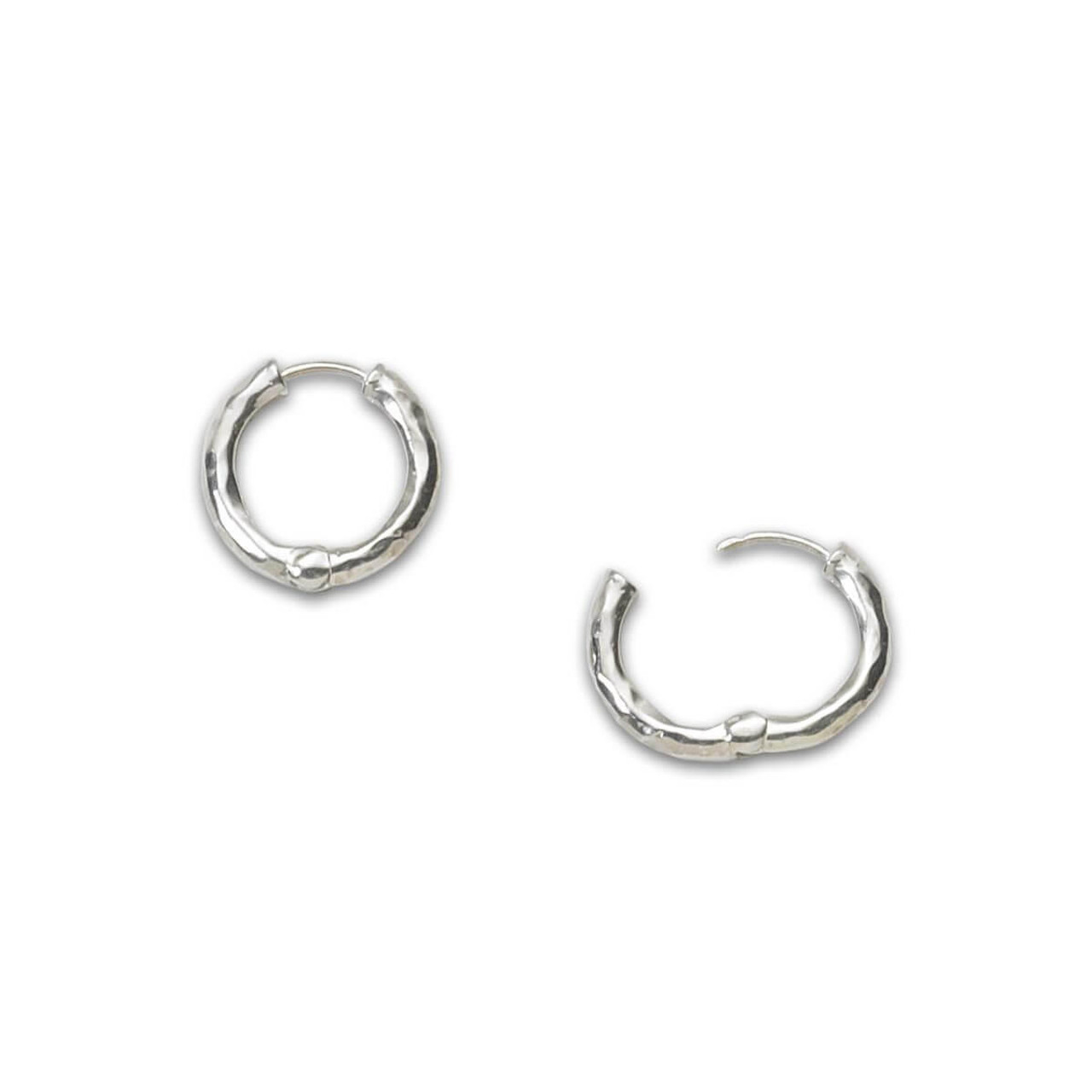 Pearl Drop Huggie Hoop Earrings - Silver