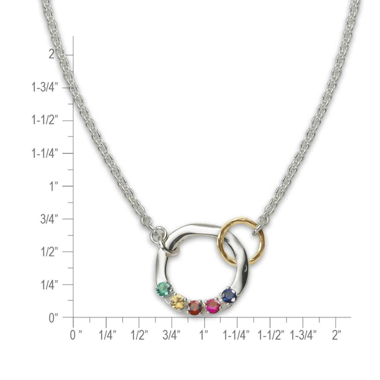 Silver birthstone necklace with heart initial - Lulu + Belle Jewellery