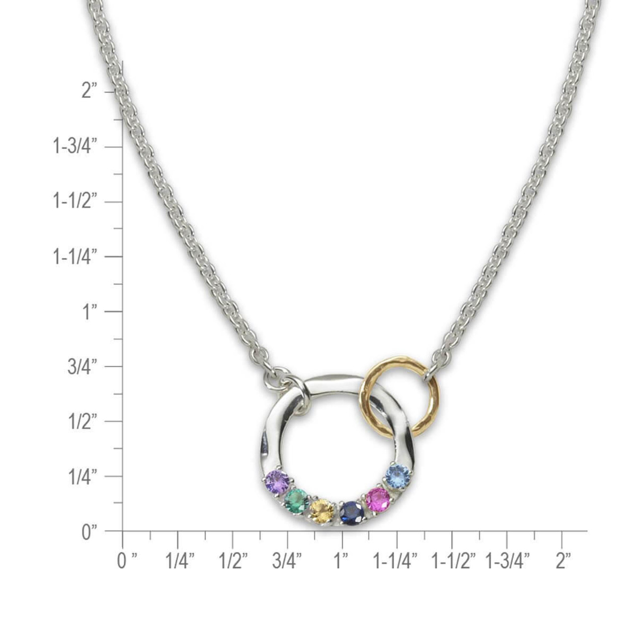 jhbreakell sterling silver and 14k gold family circle birthstone necklace 6 stones 31873.1663966201