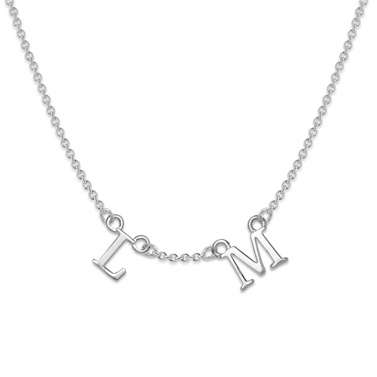 CLASSIC INITIAL PERSONALIZED DIAMOND CHARM NECKLACE WG