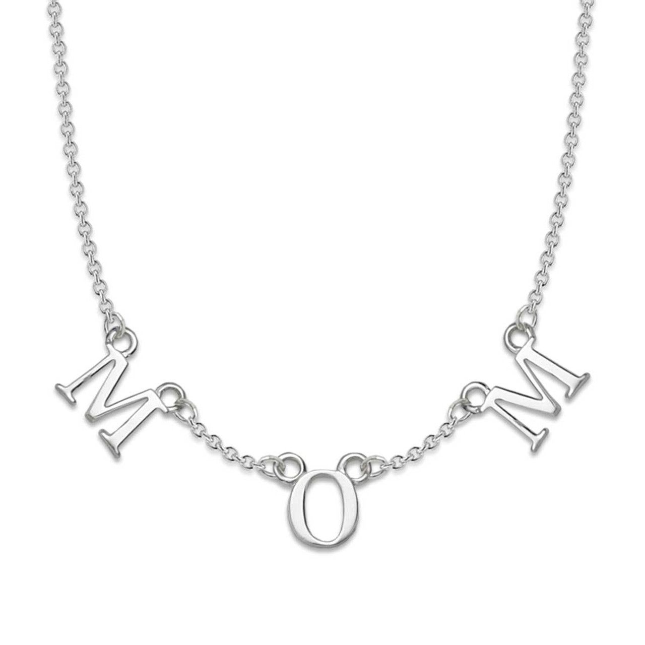 Sterling Silver Initial Necklace with 3 Letters