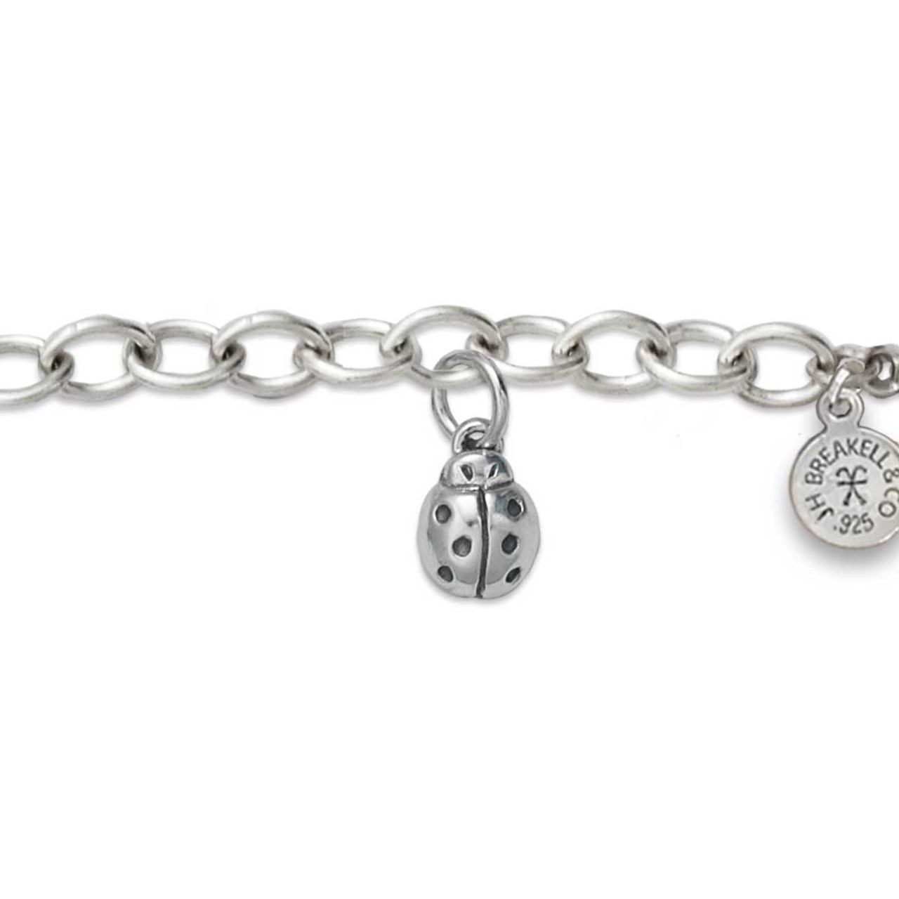 Layered Chunky Silver Charm Bracelet | Wellesley Row