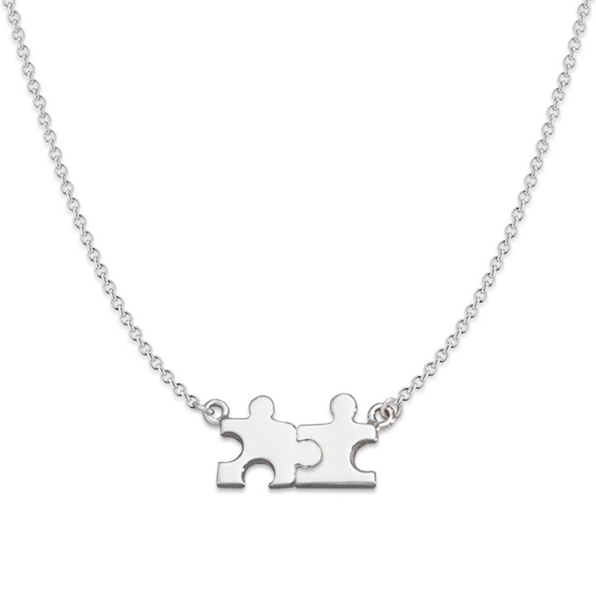 Sterling Silver Puzzle Piece Necklace - J.H. Breakell and Co.