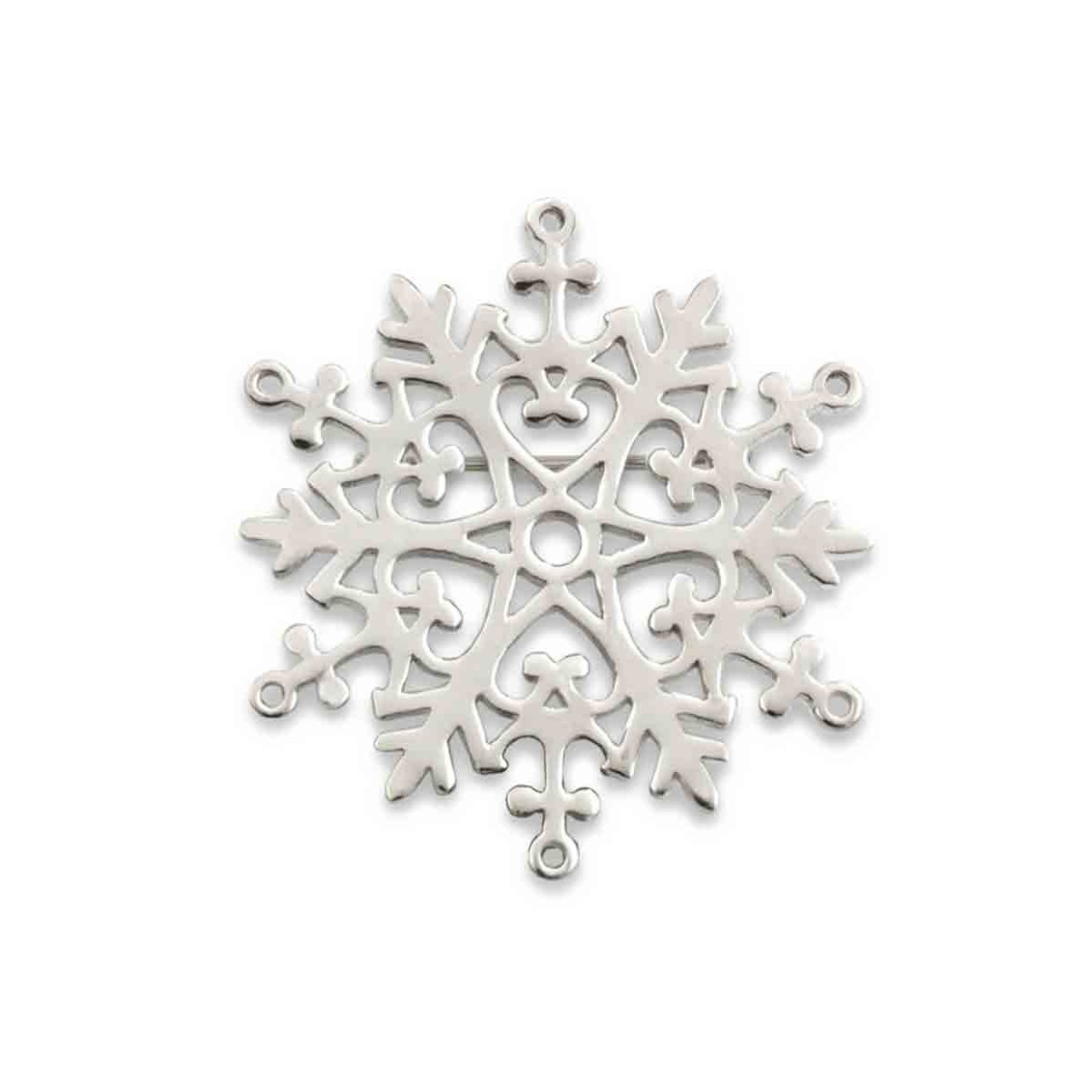 Sterling Silver 2023 Anchored Heart Snowflake Pin - J.H. Breakell and Co.