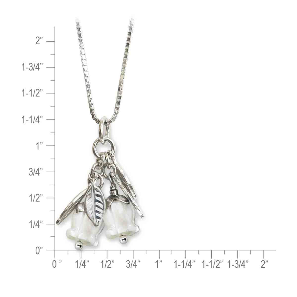Sterling Silver Lily of the Valley Mother of Pearl Pendant - J.H.