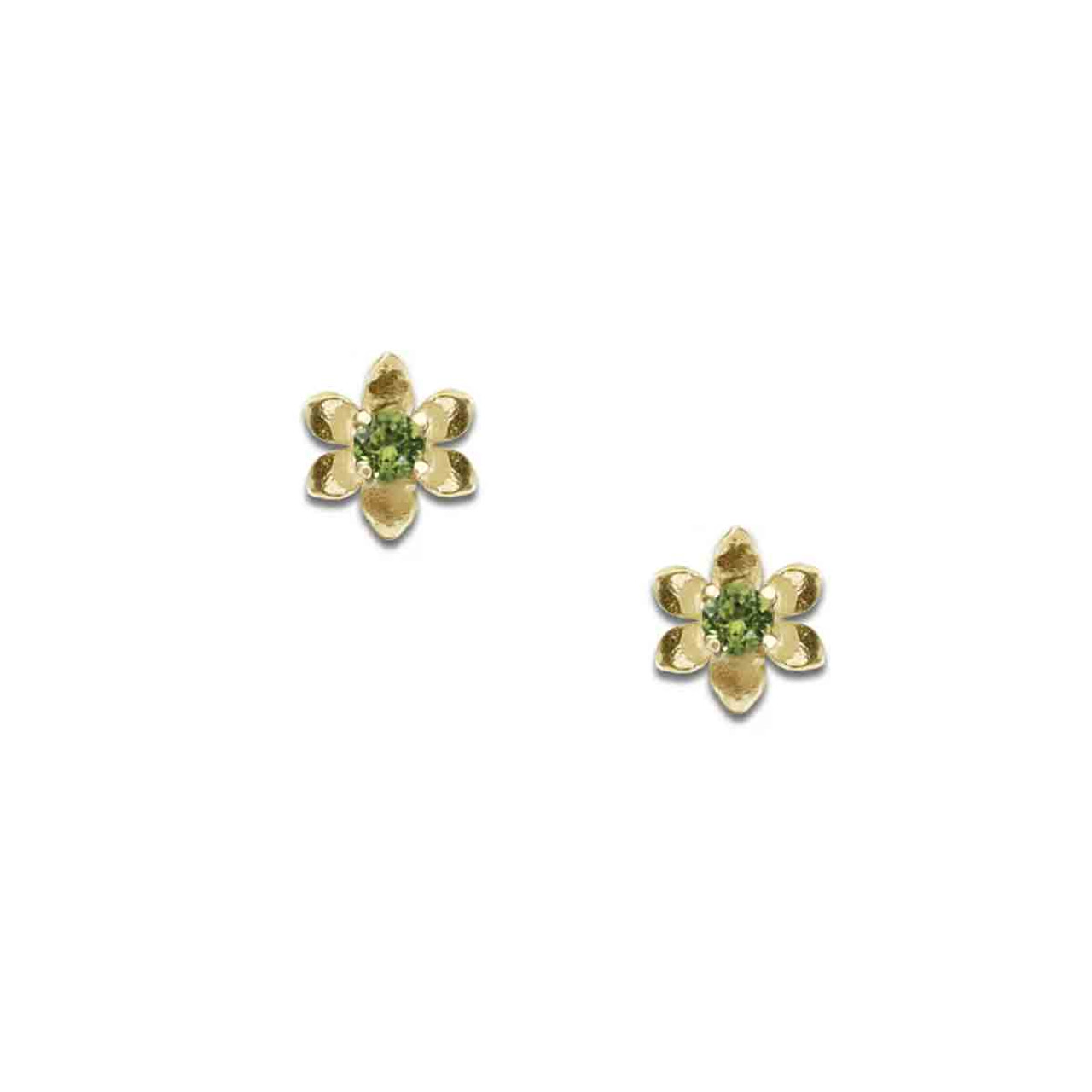 May Birthstone Studs, 4mm Swarovski® Crystal Baby/Children's Earrings,  Screw Back - 14K Gold