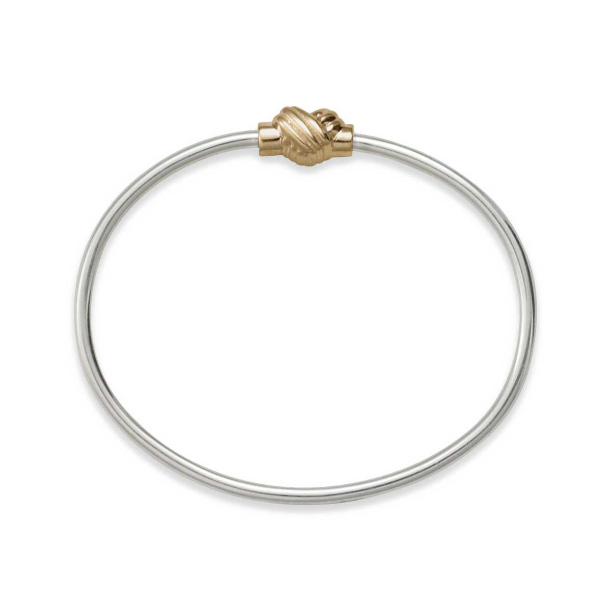 Sterling Silver & 14K Gold Wrapped Around My Heart Screw Clasp