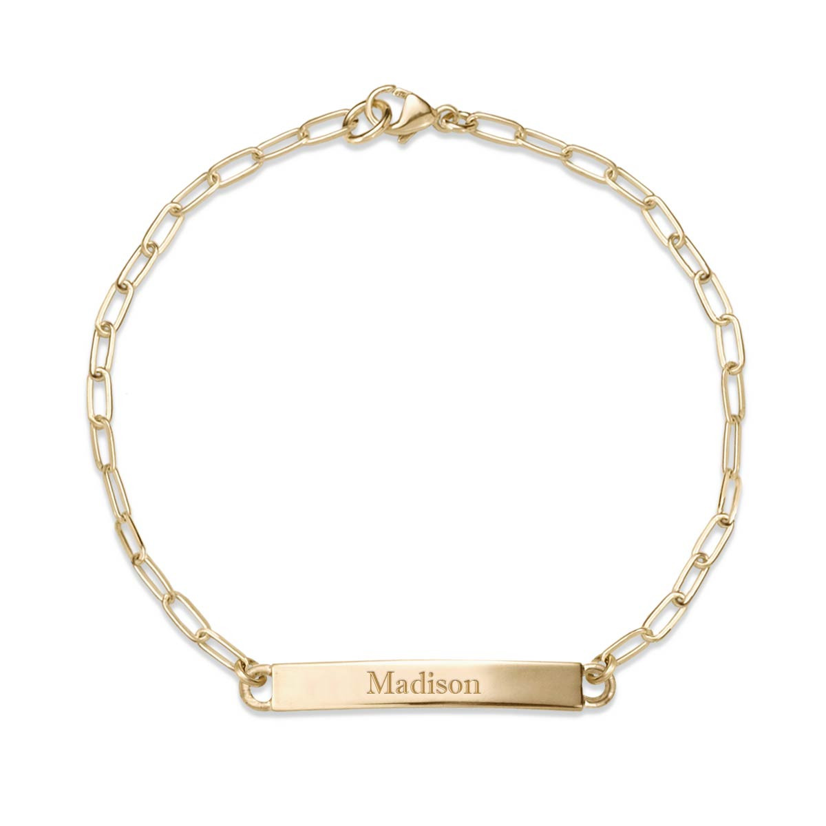 14K Gold ID Bracelet with Paperclip Chain - J.H. Breakell and Co.