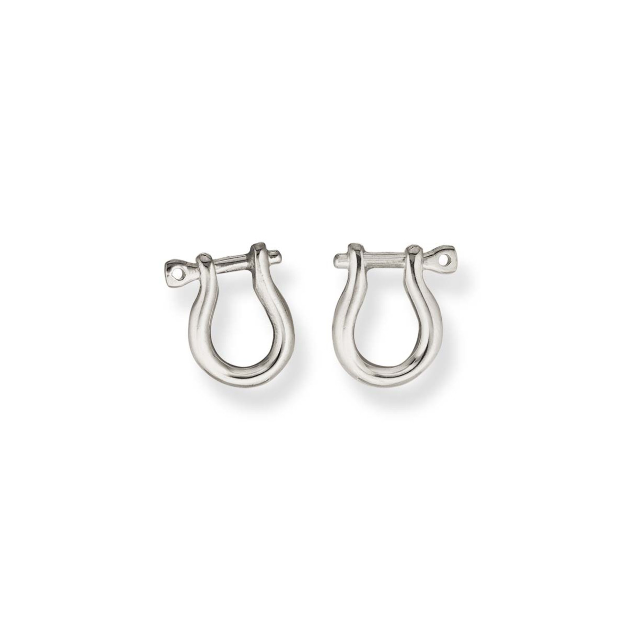 Sterling Silver Post Drop Stud Earrings with Double Hoop Dot Design