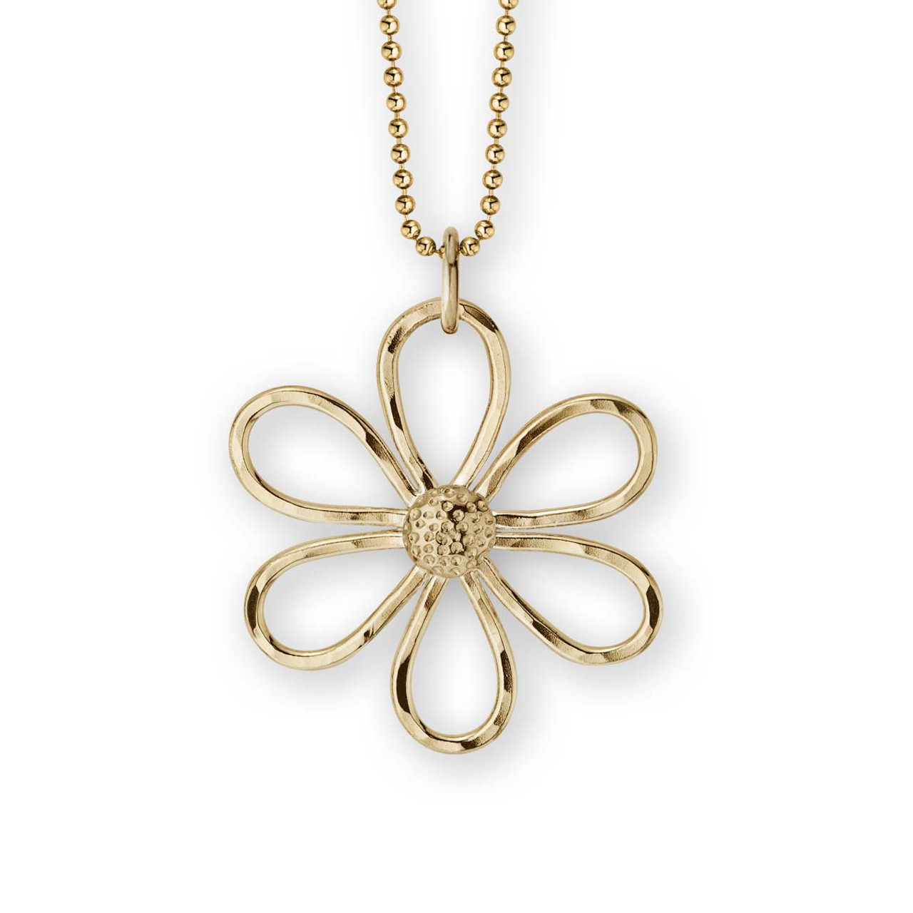 Sterling Silver Daisy Necklace with Bronze Center | Carol & Company