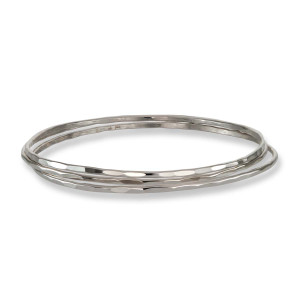 Light Sterling Silver Affection Bangles - Set of 3