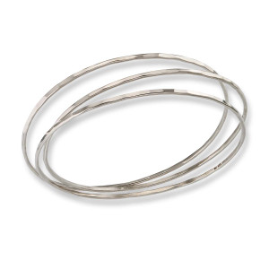 Sterling Silver Affection Bangles - Set of 3
